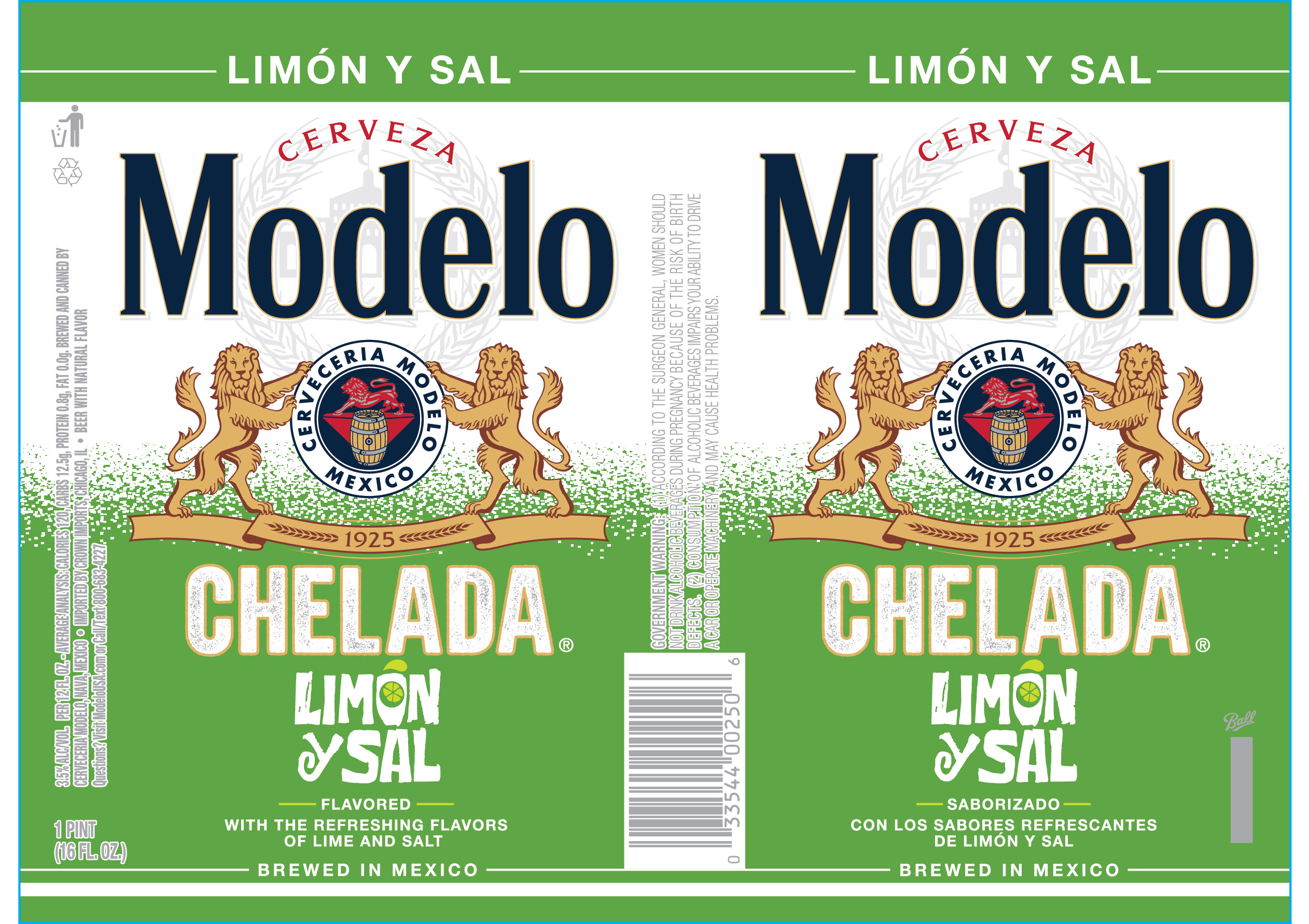 TABC label artwork for Modelo Chelada Limon Y Sal