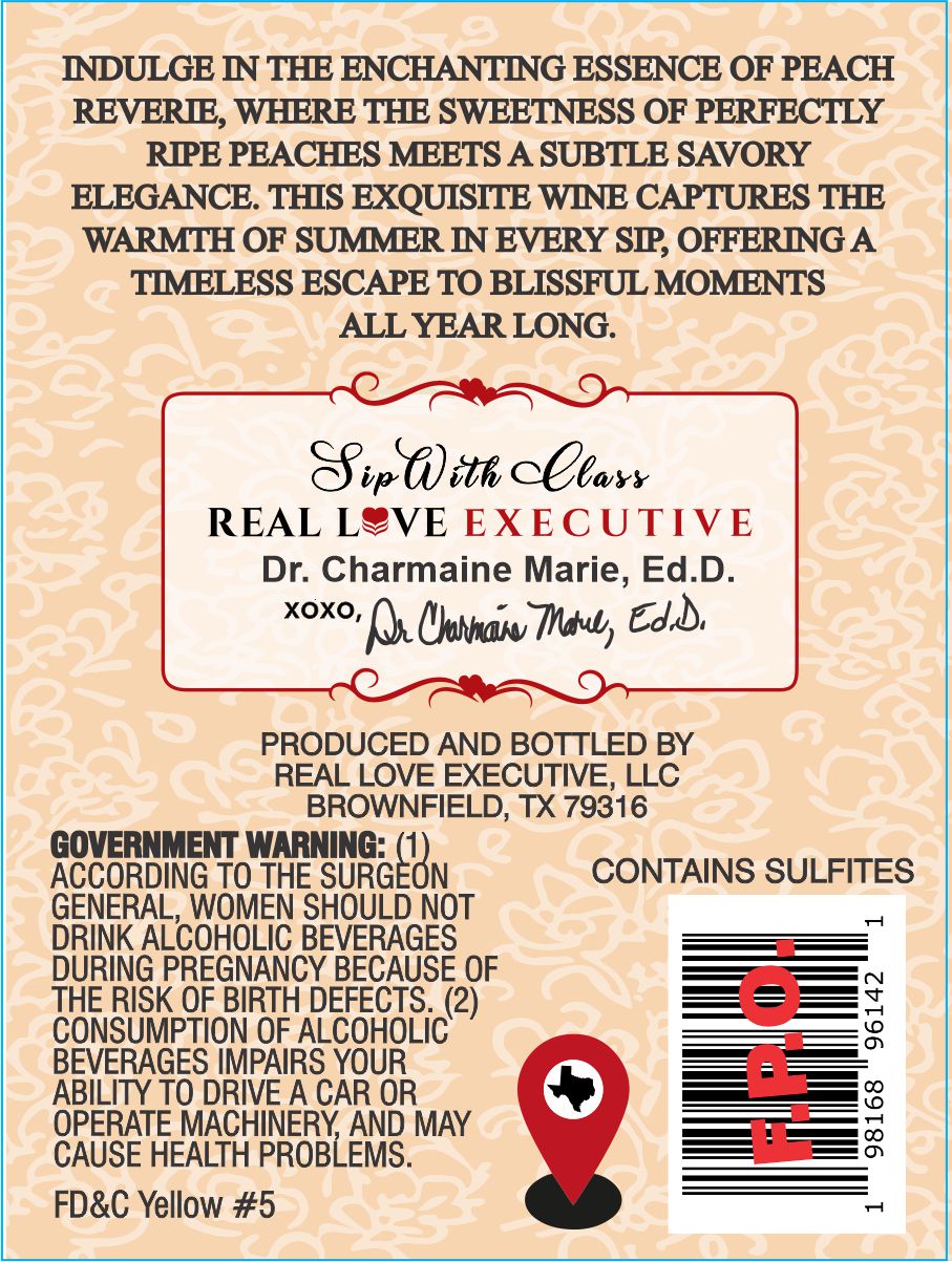 TABC label artwork for REAL LOVE EXECUTIVE PEACH REVERIE