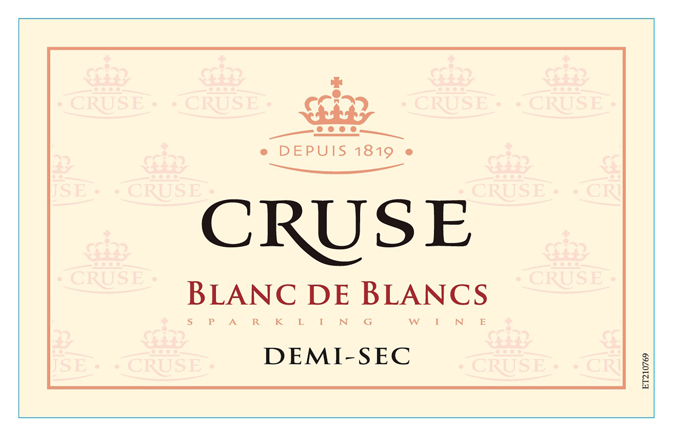TABC label artwork for Cruse Demi Sec Blanc De Blancs