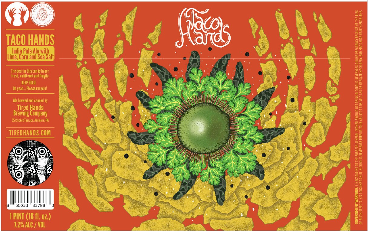 TABC label artwork for Tired Hands Taco Hands