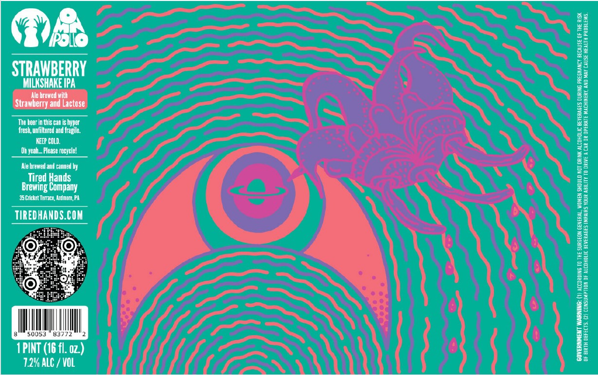 TABC label artwork for Tired Hands Strawberry Milkshake