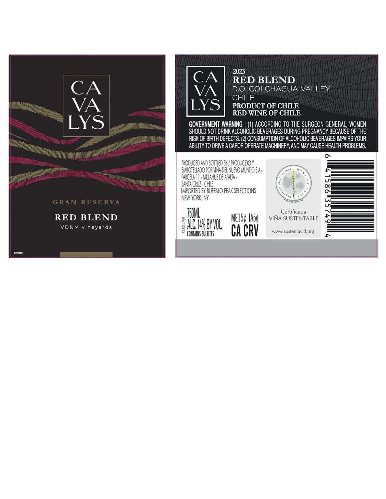 TABC label artwork for Cavalys Red Blend
