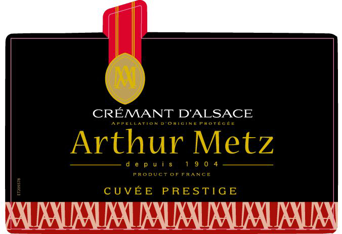 TABC label artwork for Arthur Metz Cremant d'Alsace Brut Sparkling Wine