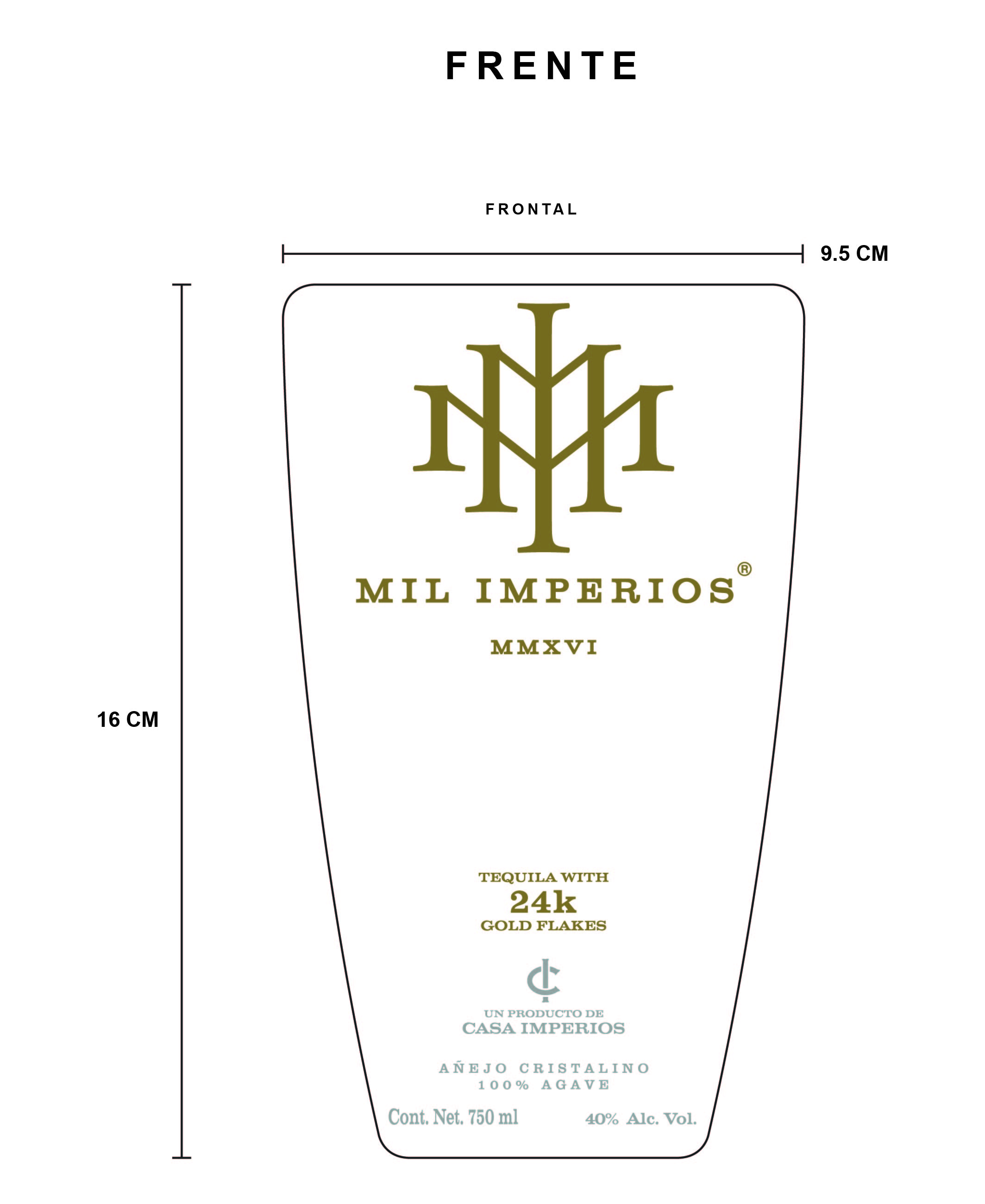 TABC label artwork for MIL IMPERIOS AÑEJO CRISTALINO