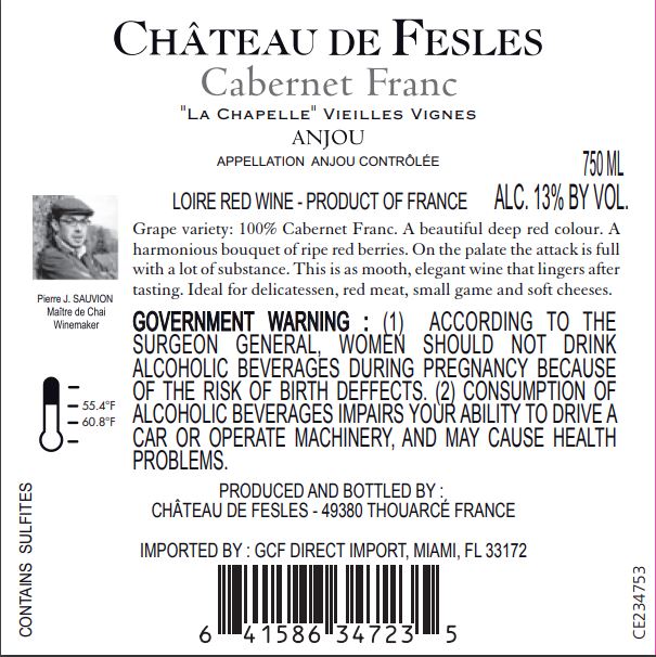 TABC label artwork for CHATEAU DE FESLES LA CHAPELLE