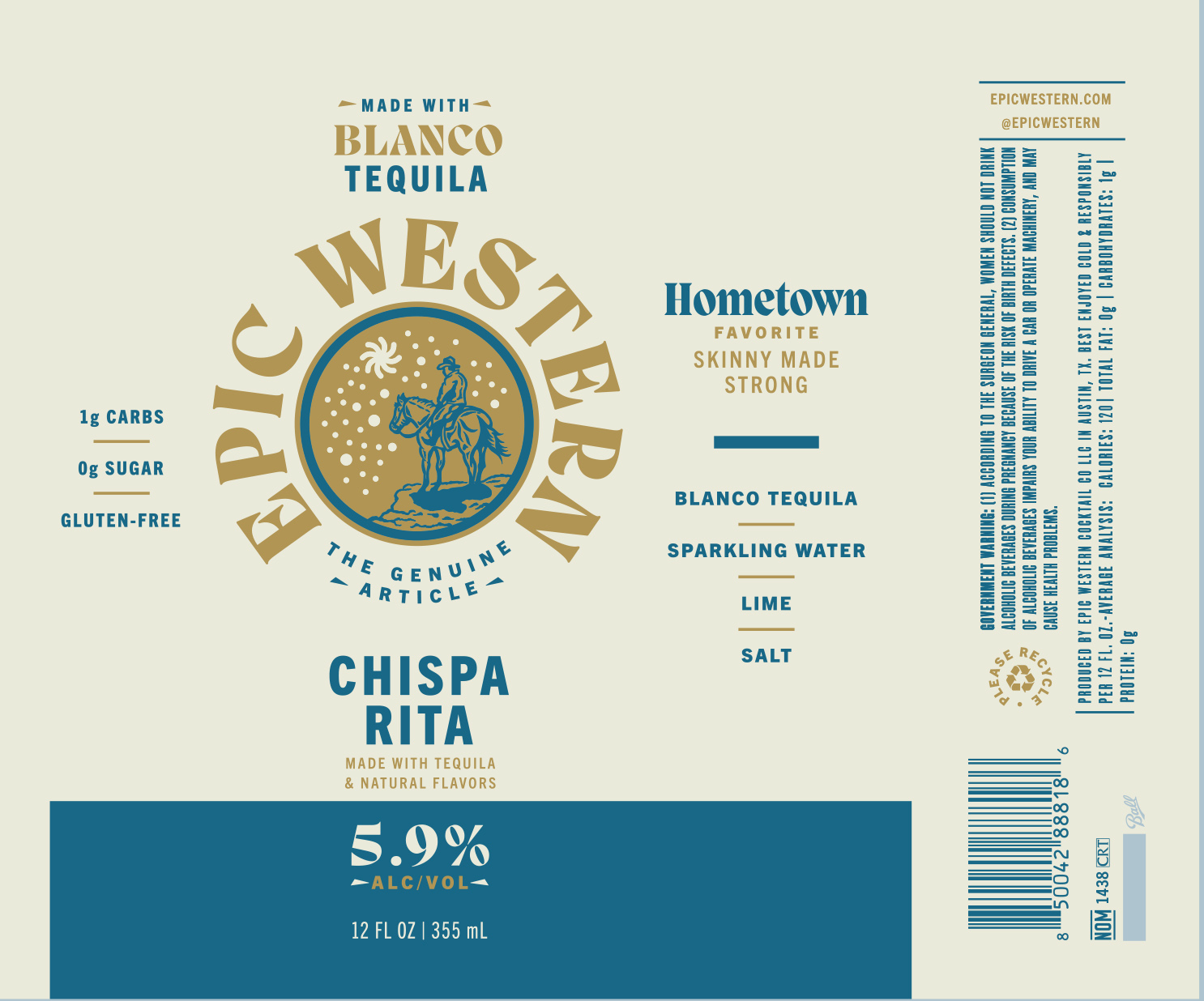 TABC label artwork for Epic Western Chispa Rita - under contract