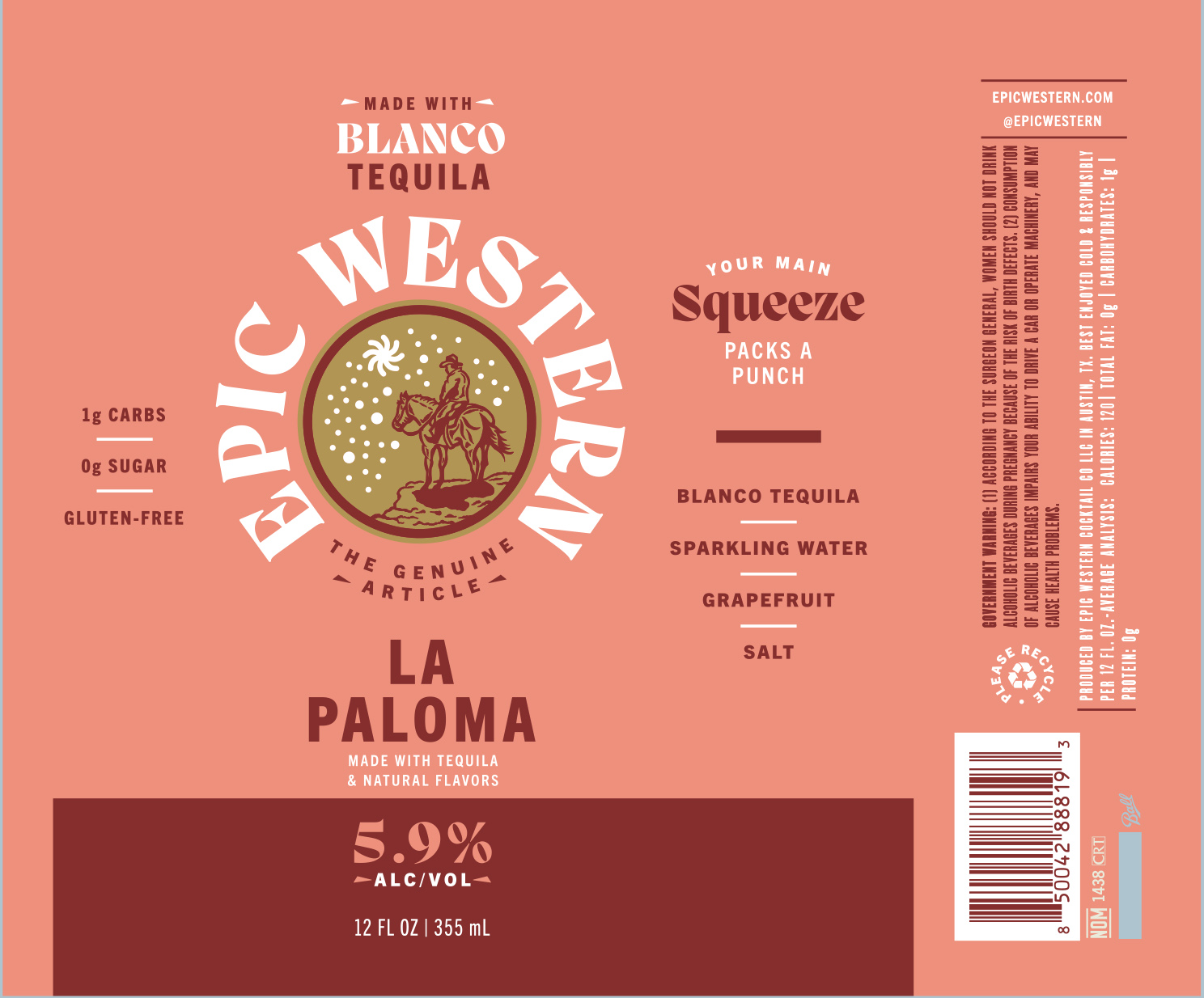 TABC label artwork for Epic Western La Paloma - under contract