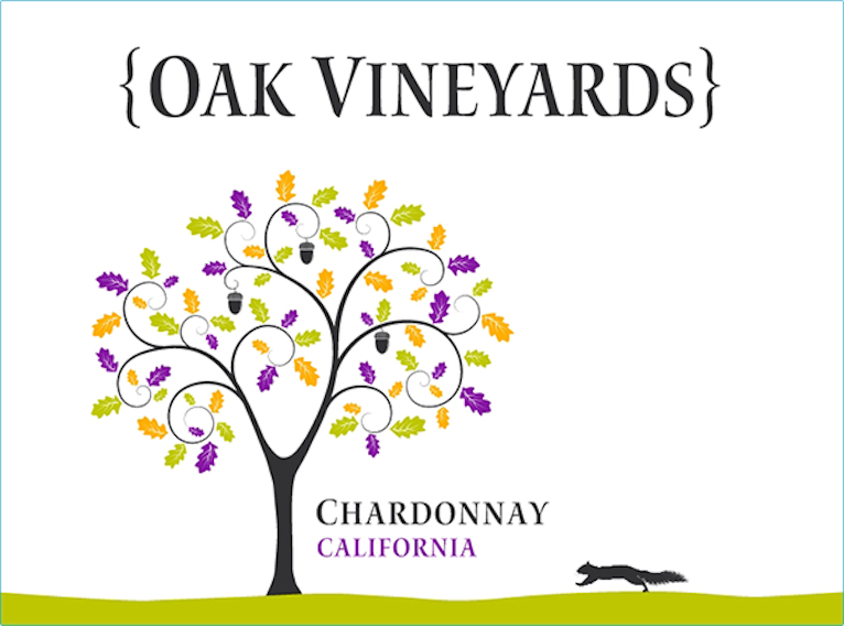 TABC label artwork for Oak Vineyards Chardonnay California