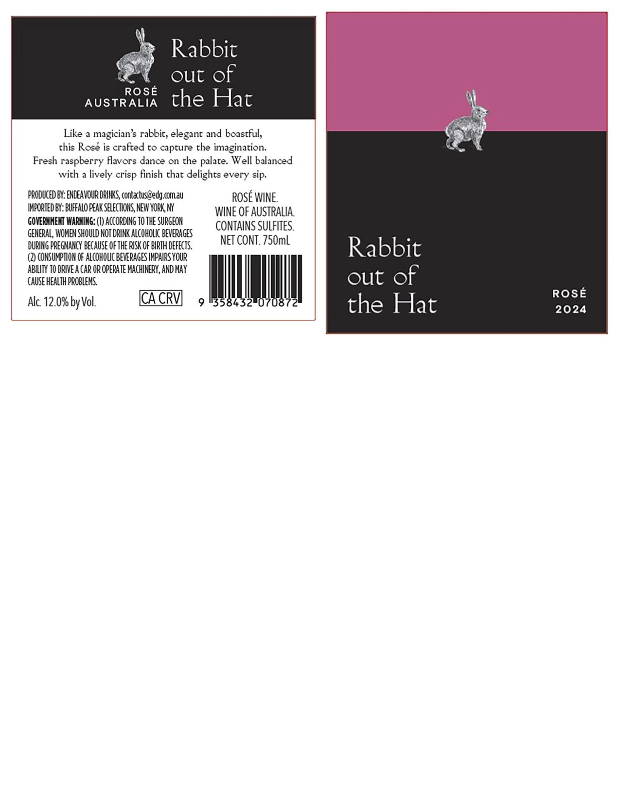 TABC label artwork for Rabbit Out Of The Hat Rose