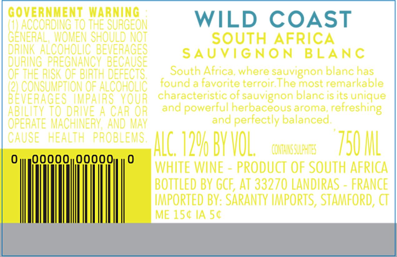 TABC label artwork for Wild Coast Sauvignon Blanc