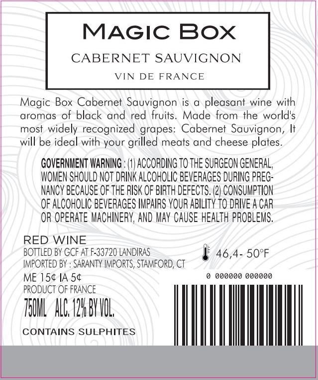 TABC label artwork for Magic Box Cabernet Sauvignon