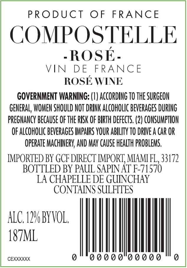 TABC label artwork for Compostelle Rose