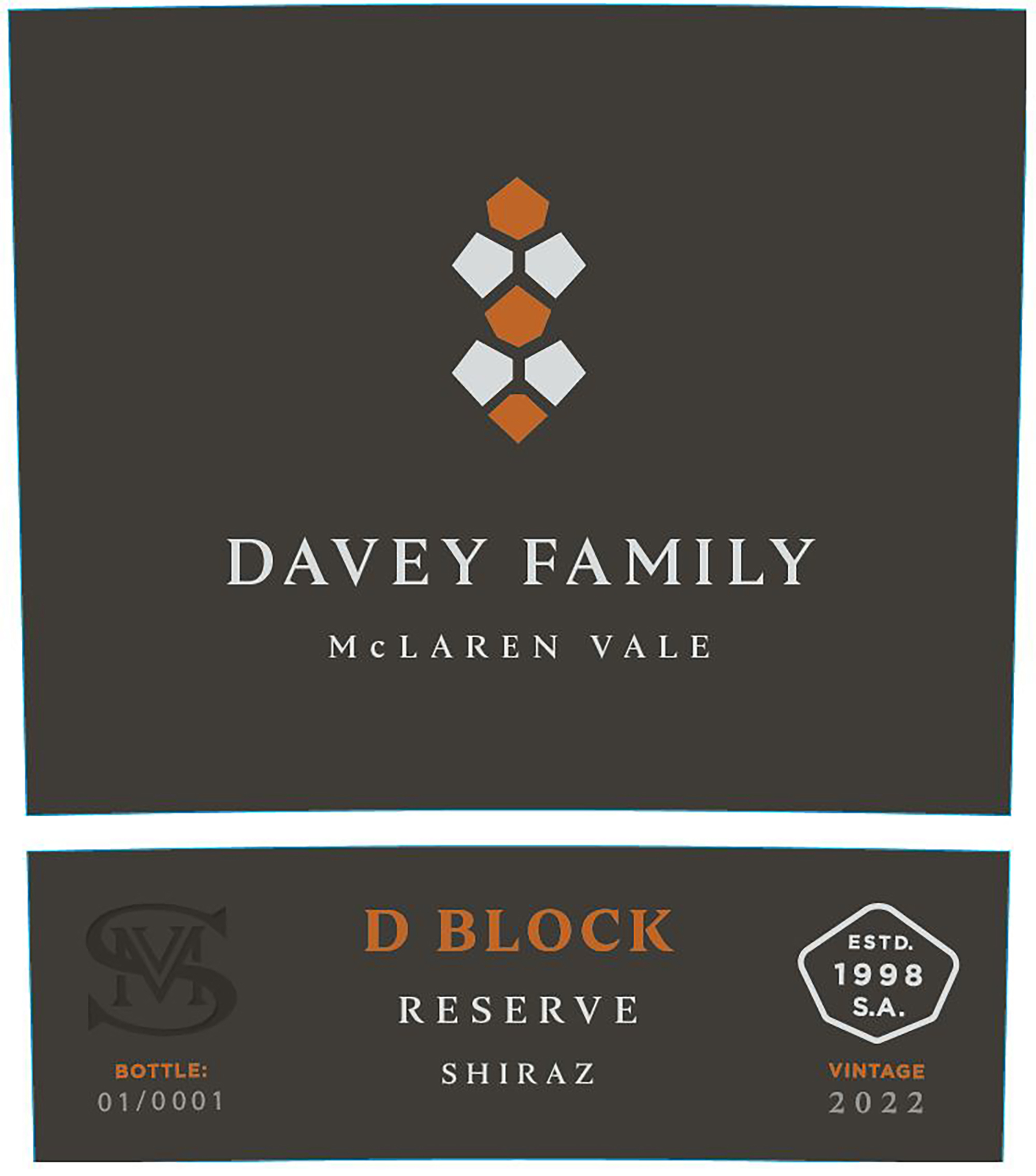 TABC label artwork for Davey Family Shiraz D Block