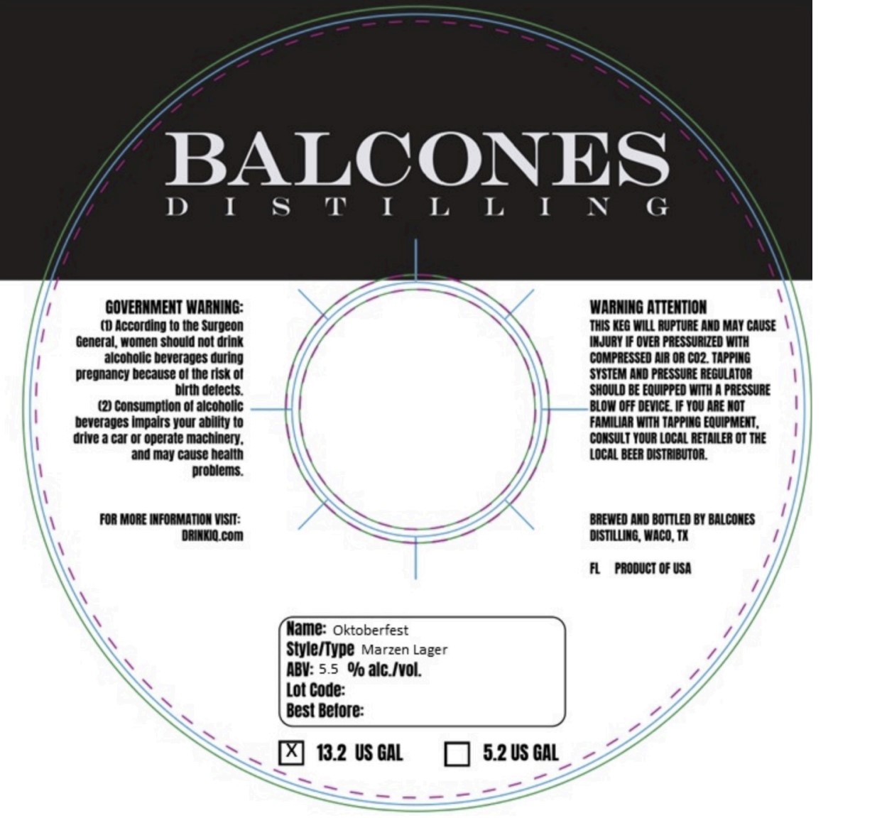 TABC label artwork for Balcones Oktoberfest Marzen Lager