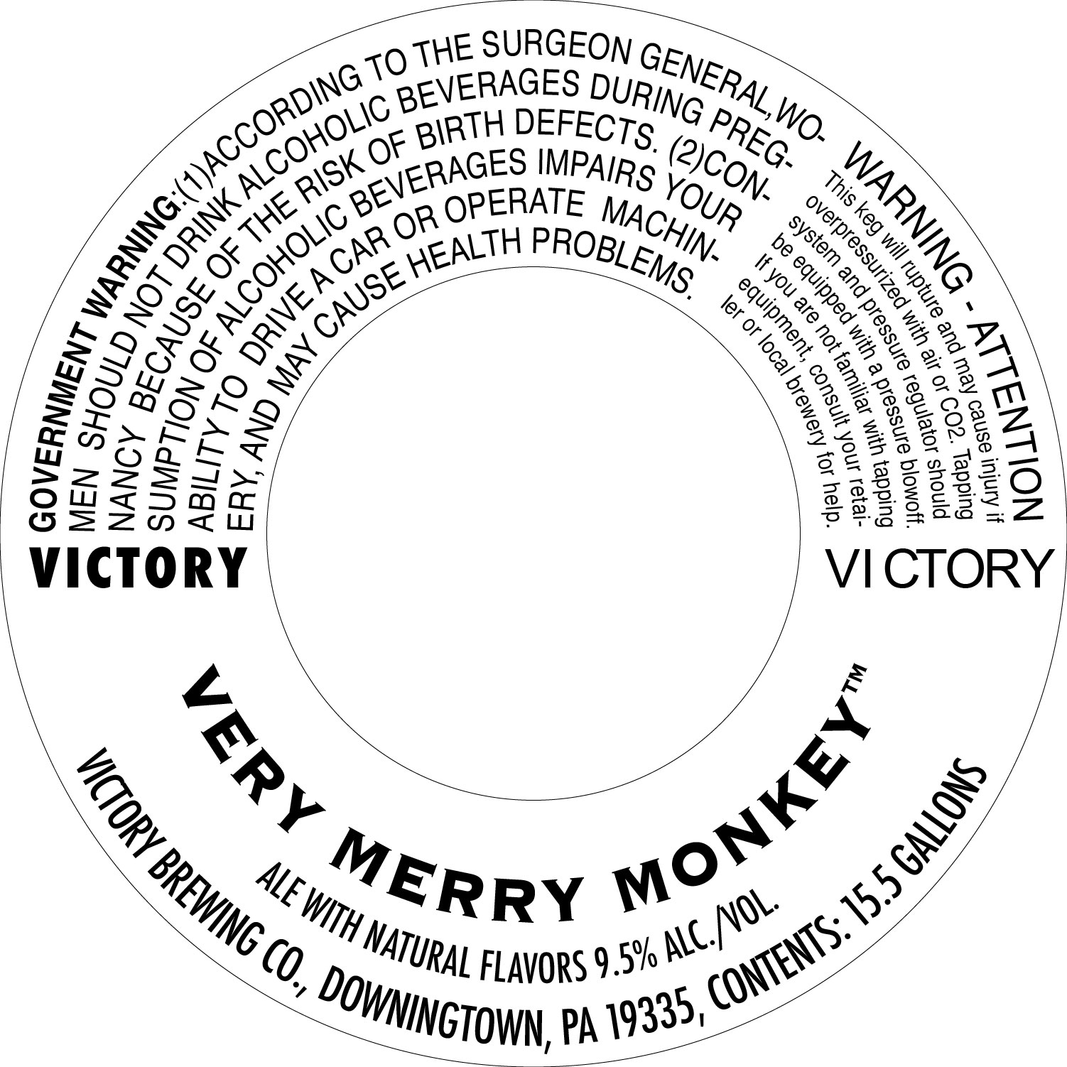 TABC label artwork for VICTORY VERY MERRY MONKEY (KEG COLLAR)