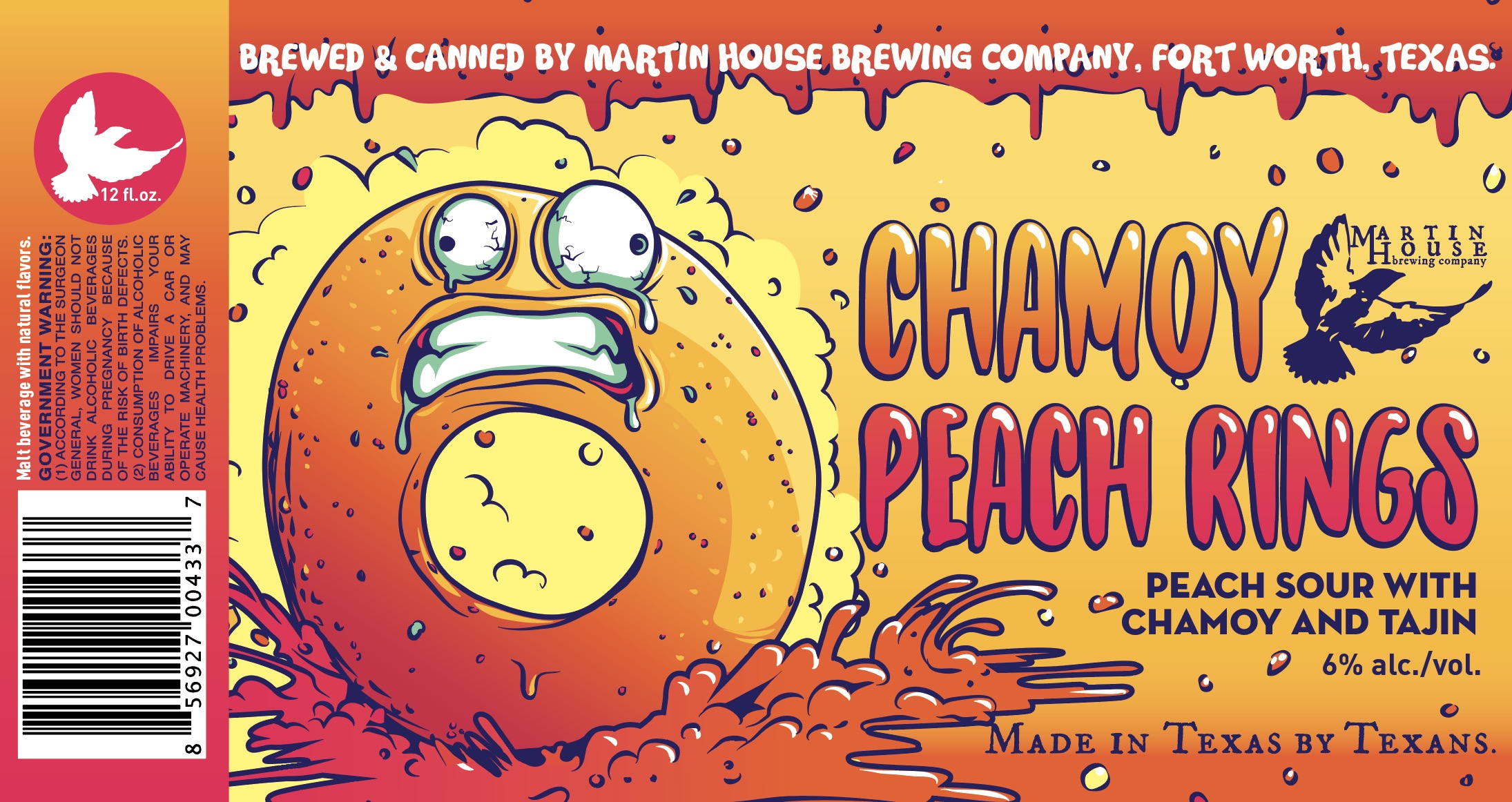 TABC label artwork for Chamoy Peach Rings Can