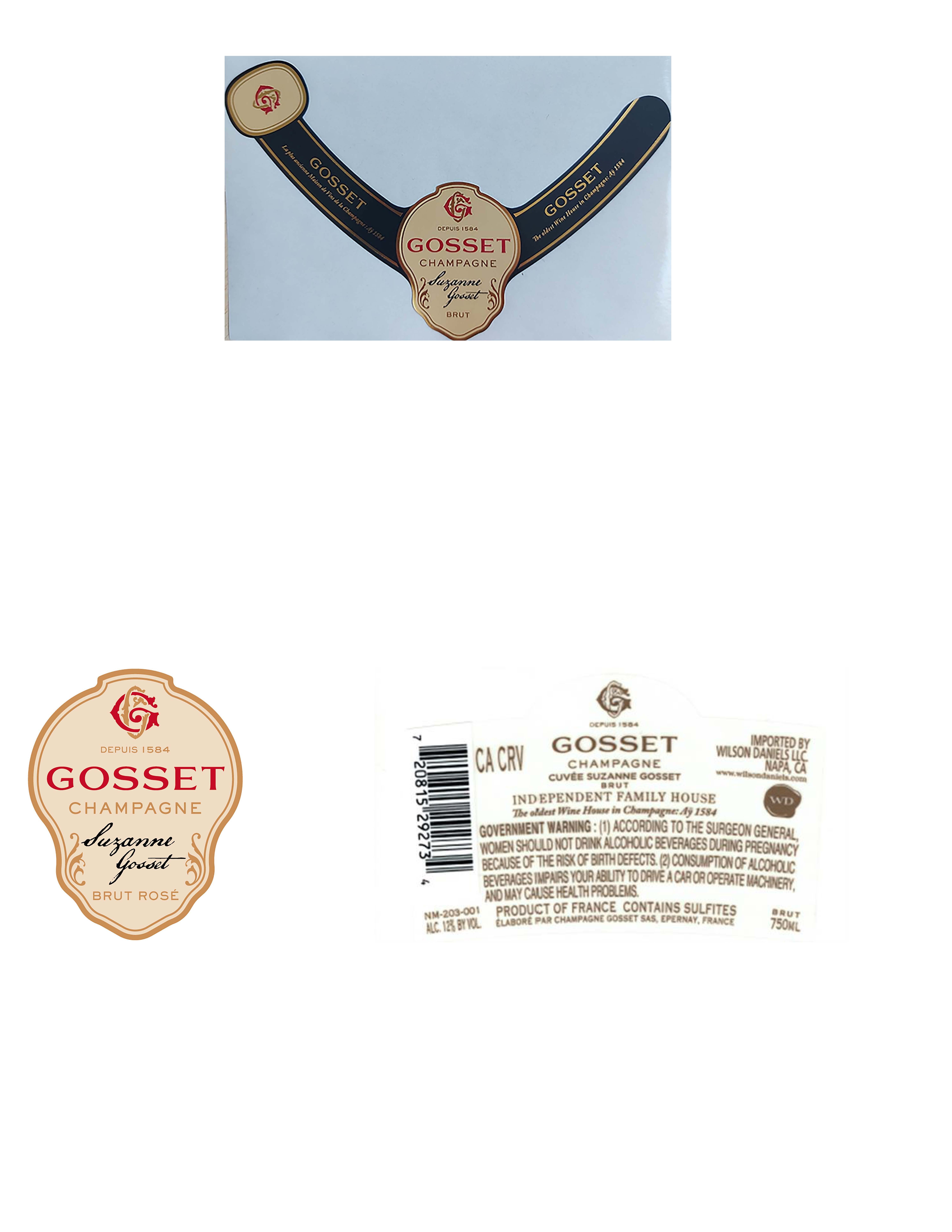 TABC label artwork for Gosset Cuvee Suzanne Rose