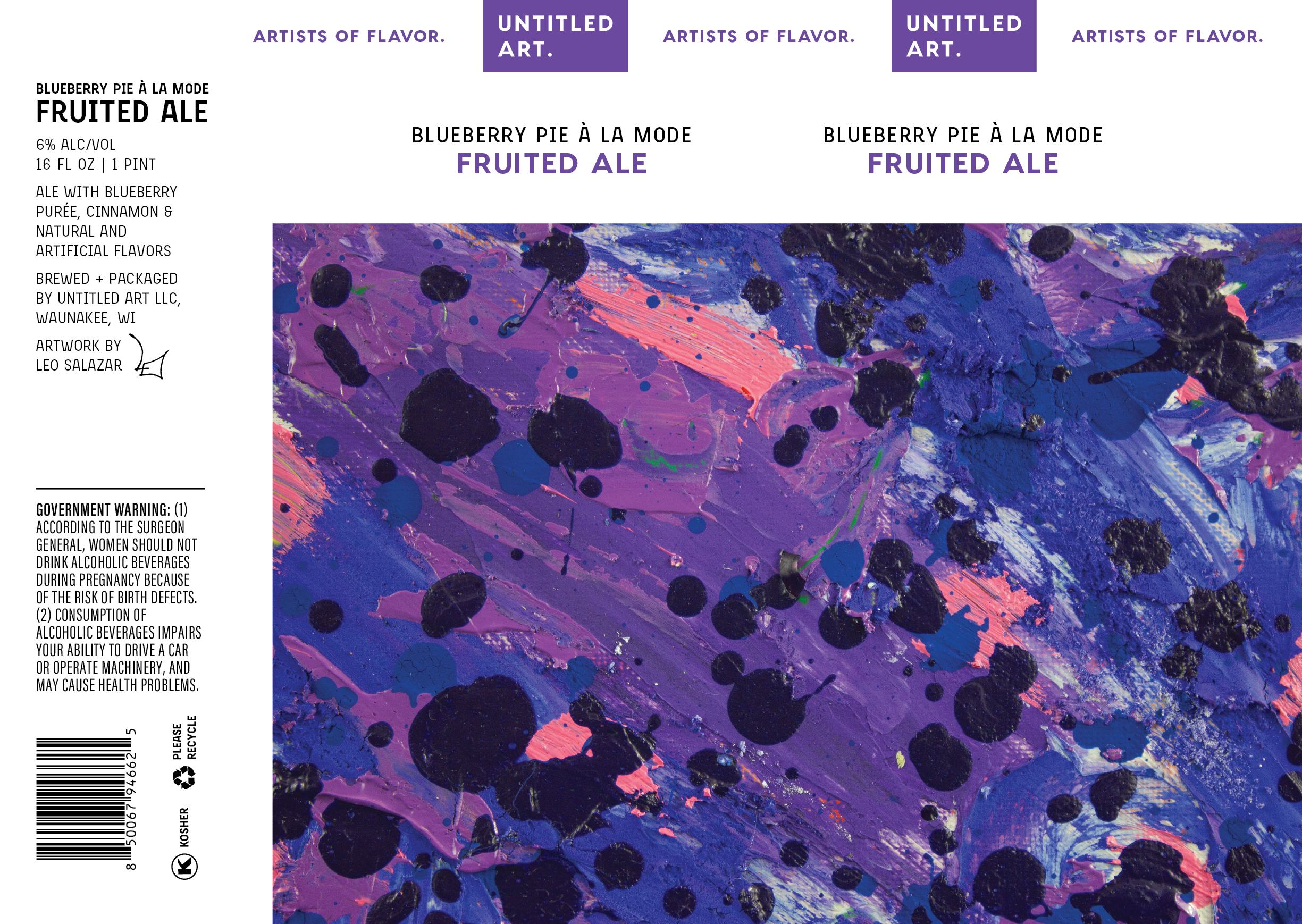 TABC label artwork for Untitled Art Blueberry Pie A La Mode Fruited Ale