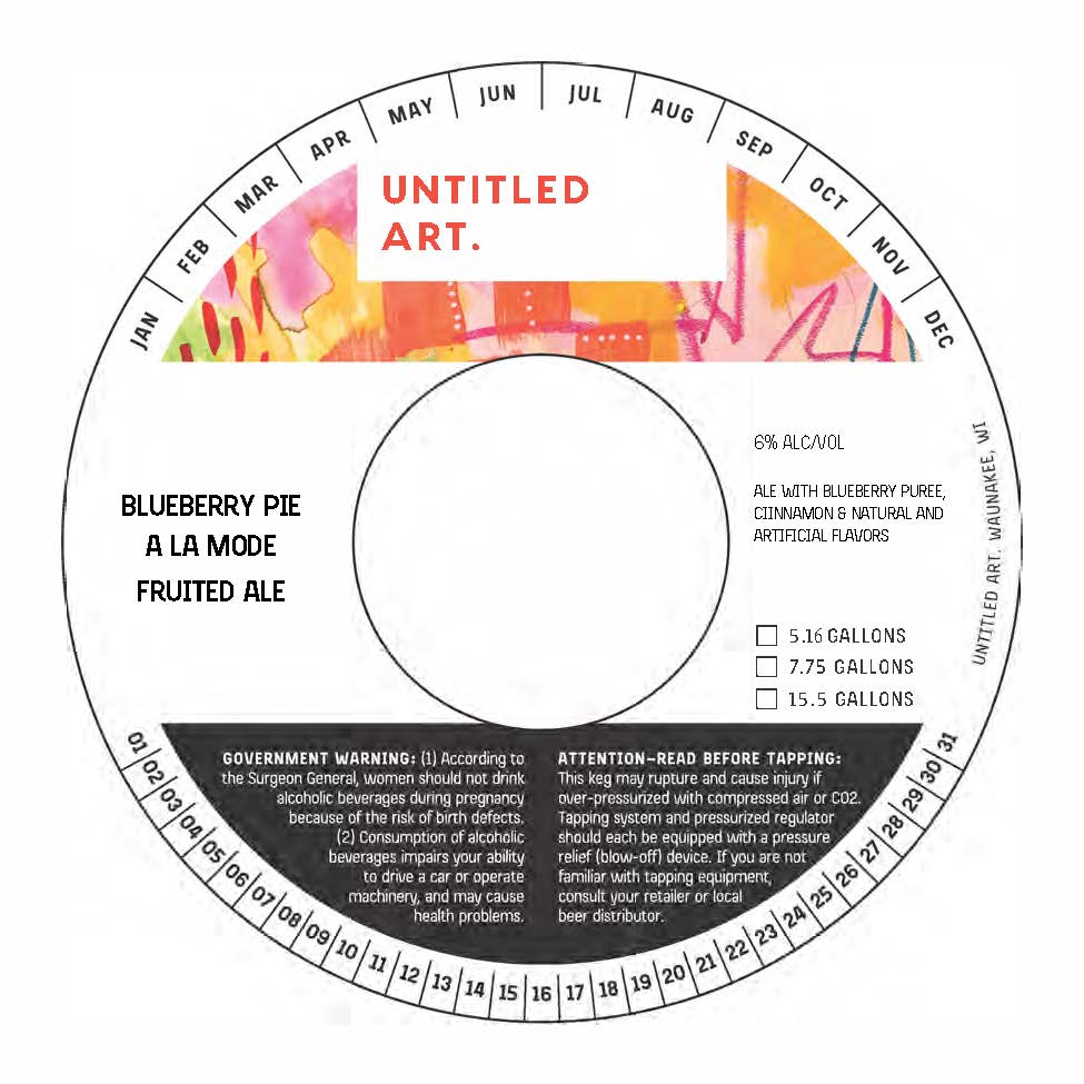 TABC label artwork for Untitled Art Blueberry Pie A La Mode Fruited Ale