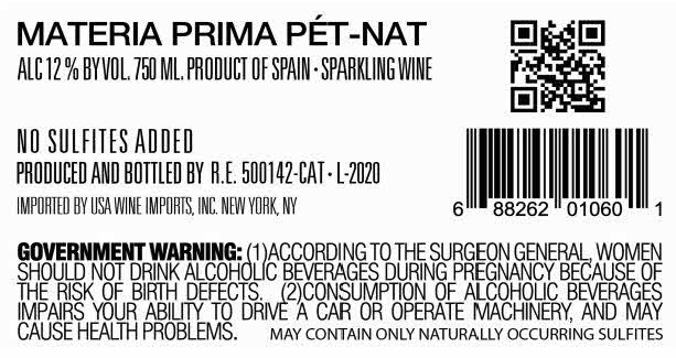 TABC label artwork for Materia Prima Pet-Nat