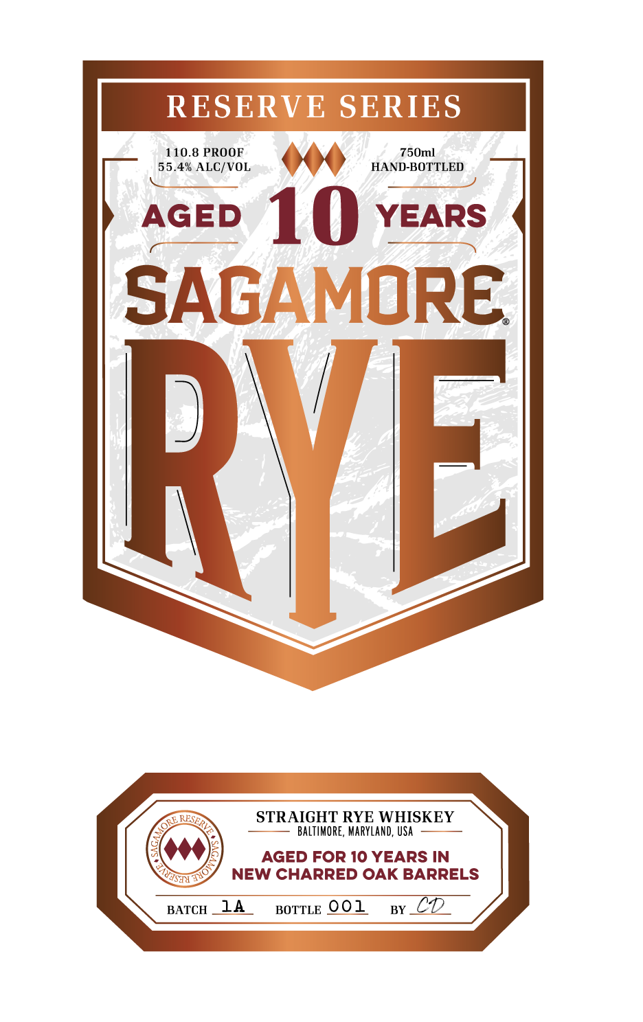 TABC label artwork for Sagamore Rye Reserve Series Aged 10Yrs