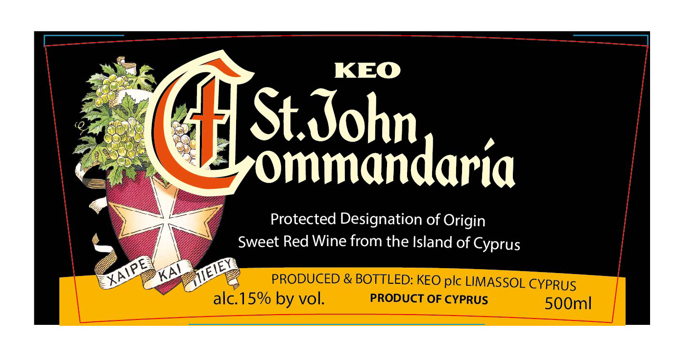 TABC label artwork for KEO ST. JOHN COMMANDARIA