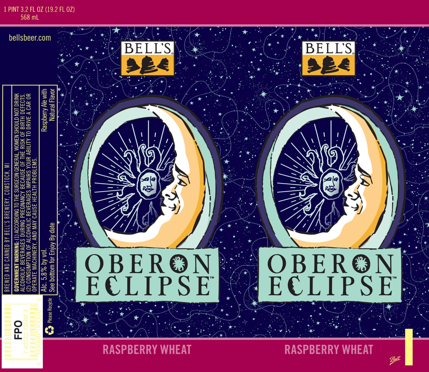 TABC label artwork for OBERON ECLIPSE RASPBERRY WHEAT (19.2OZ CAN)