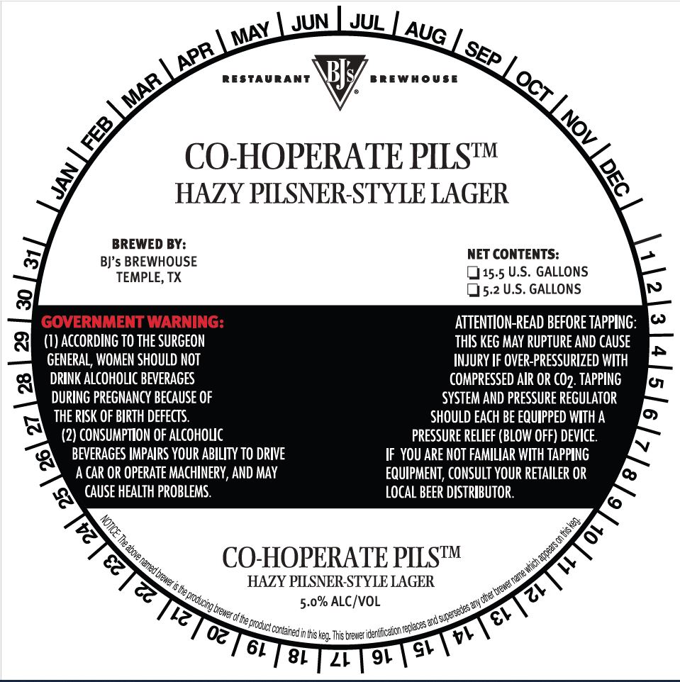 TABC label artwork for Co-Hoperate Pils