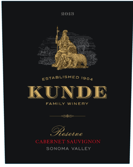 TABC label artwork for Kunde Reserve Cabernet Sauvignon Sonoma Valley