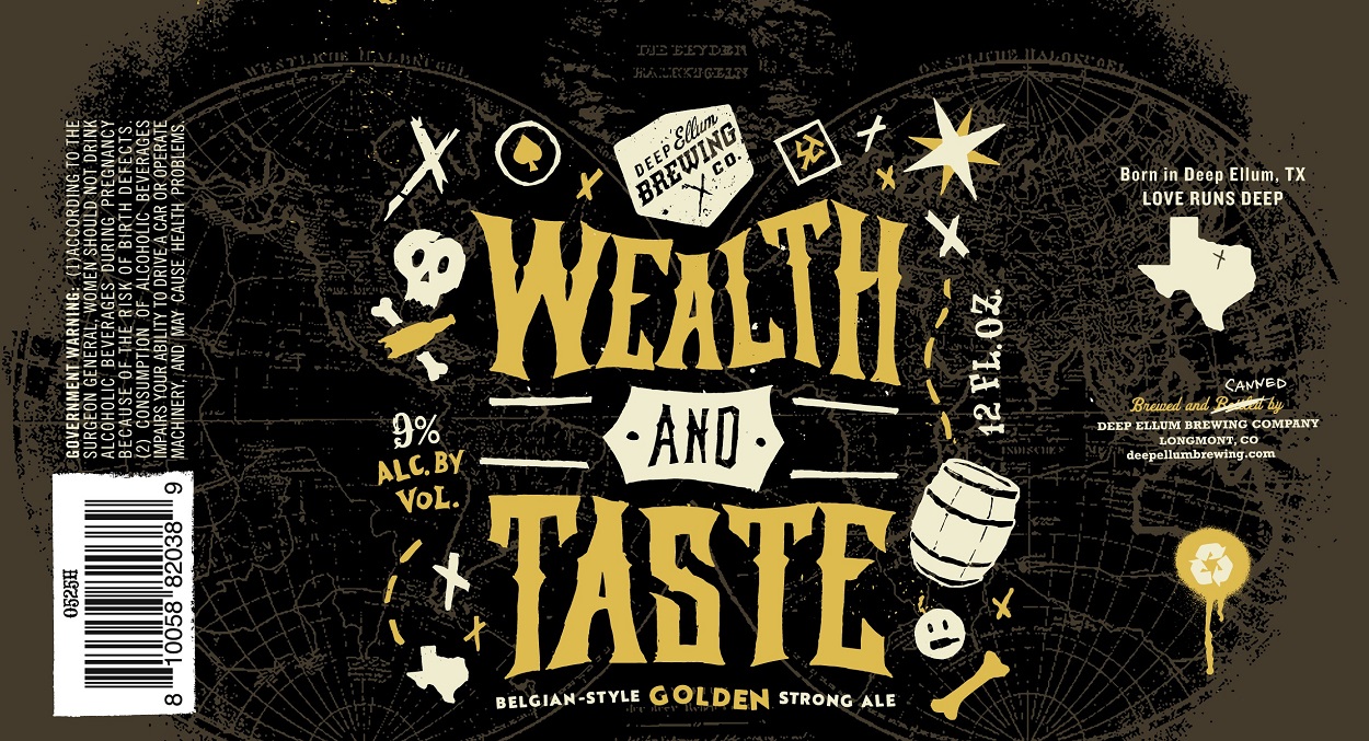 TABC label artwork for Deep Ellum Wealth and Taste