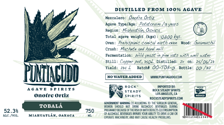 TABC label artwork for PUNTIAGUDO ONOFRE ORTIZ TOBALA
