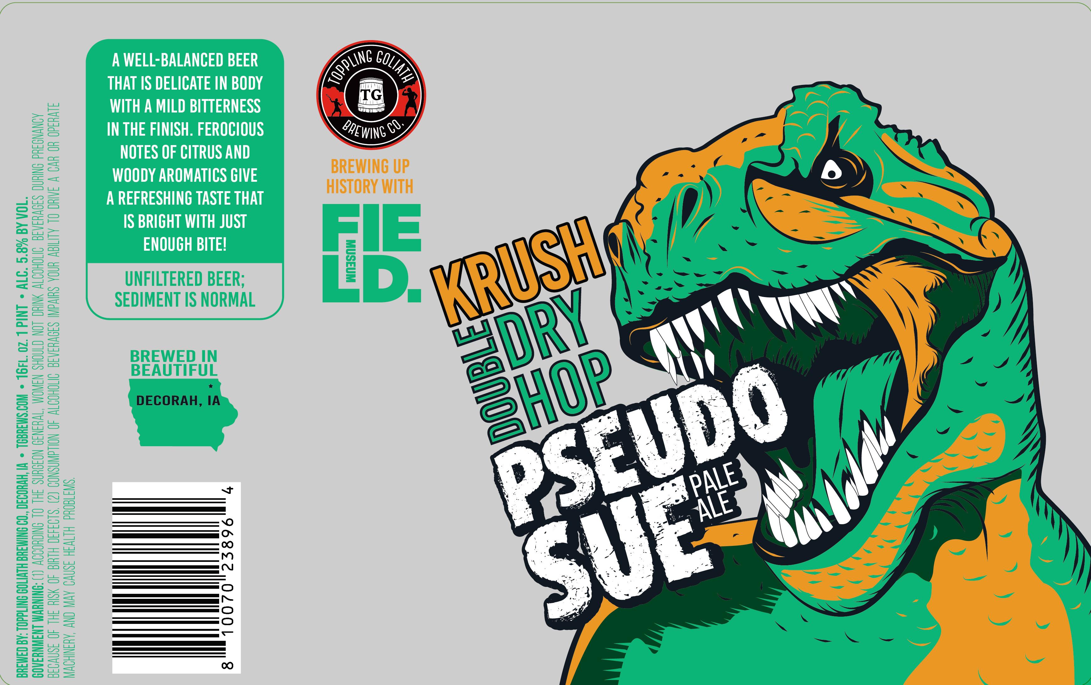 TABC label artwork for Krush Double Dry Hop Pseudo Sue