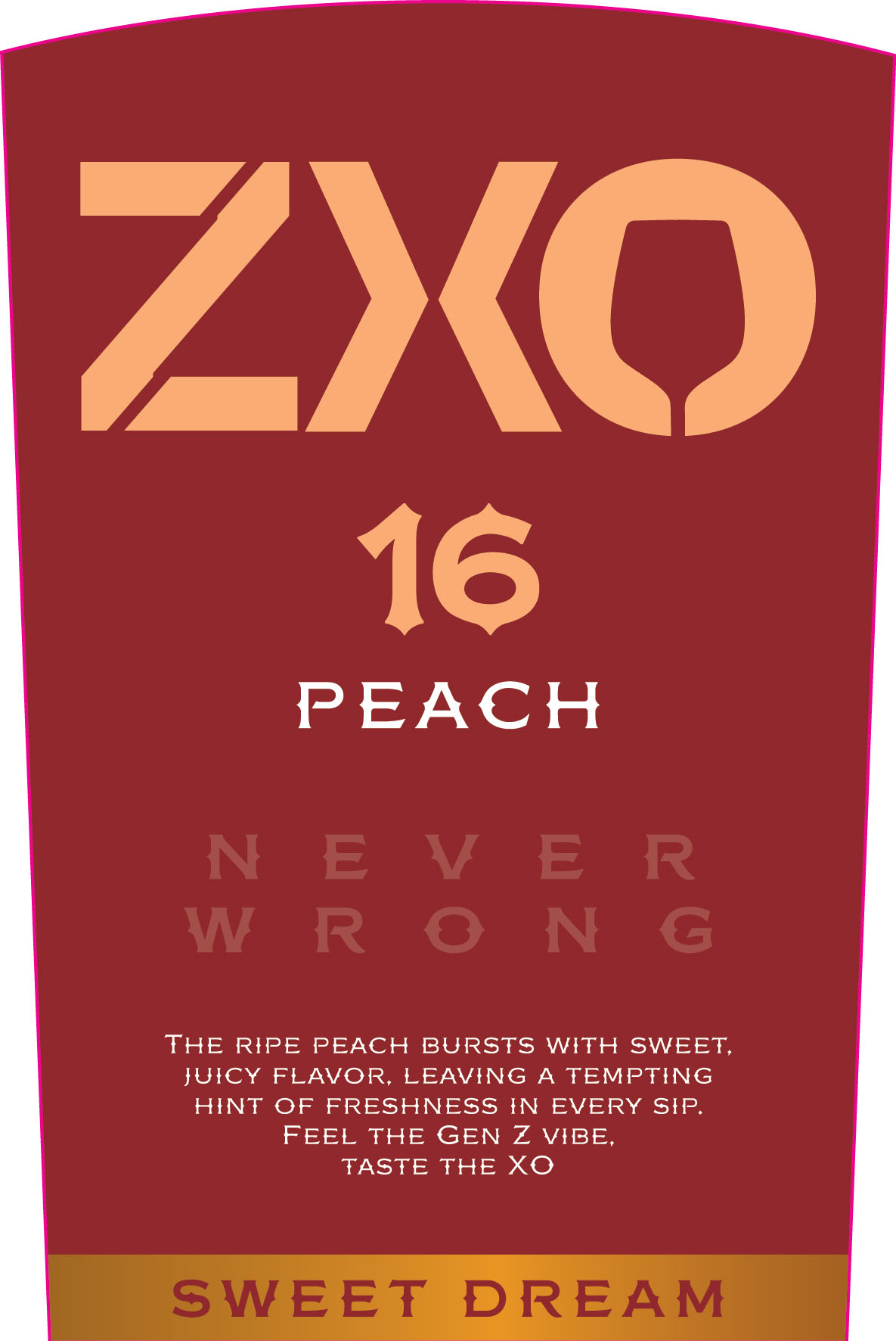TABC label artwork for ZXO PEACH