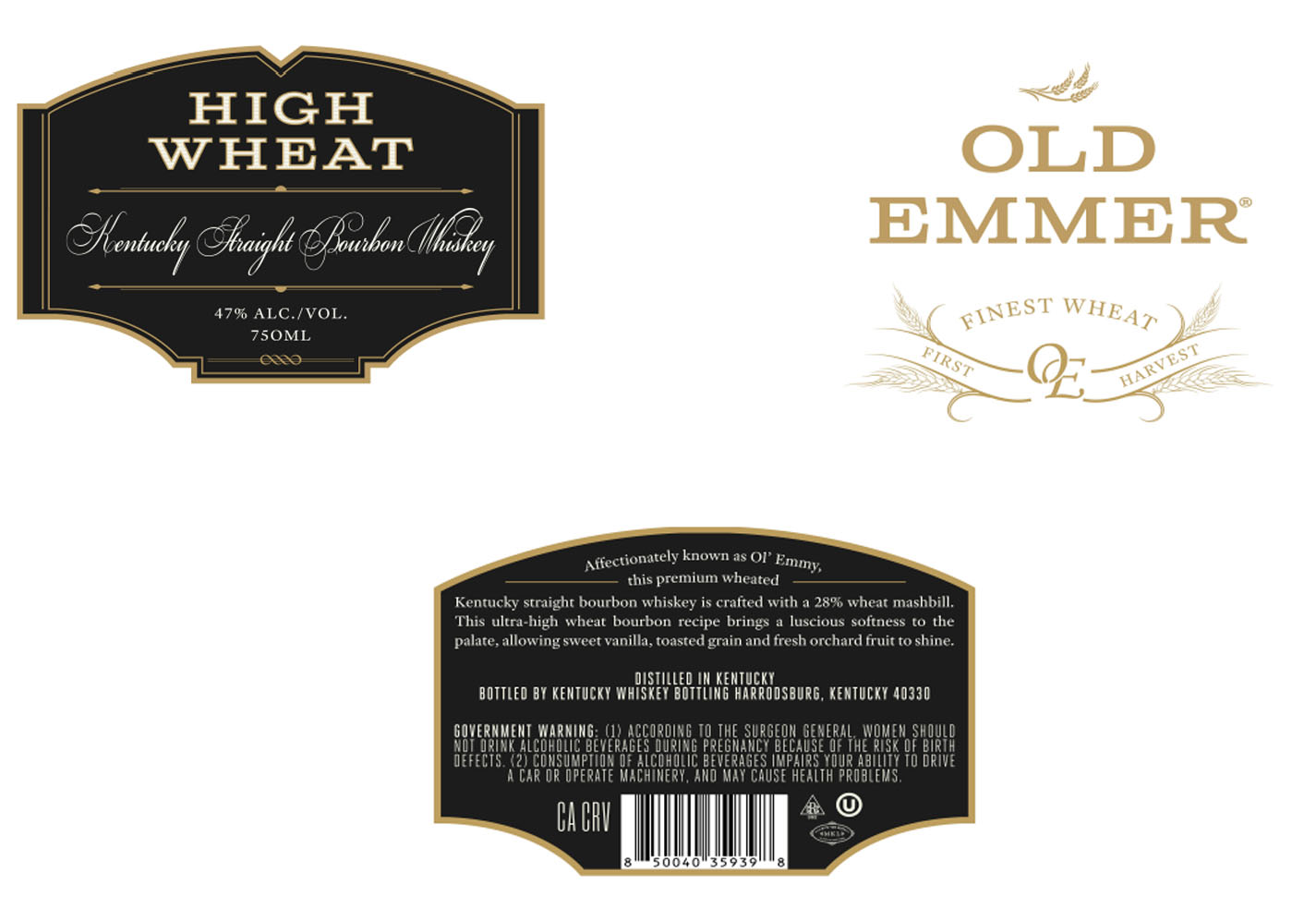 TABC label artwork for OLD EMMER HIGH WHEAT KENTUCKY STRAIGHT BOURBON WHISKEY