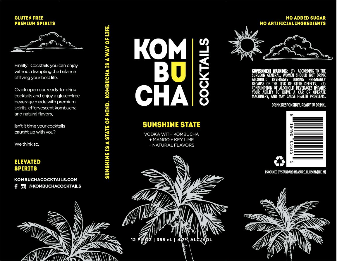 TABC label artwork for Kombucha Cocktails Sunshine State Vodka