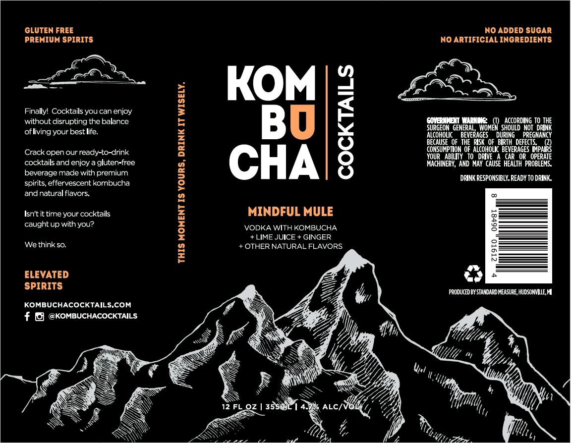 TABC label artwork for Kombucha Cocktails Mindful Mule Vodka
