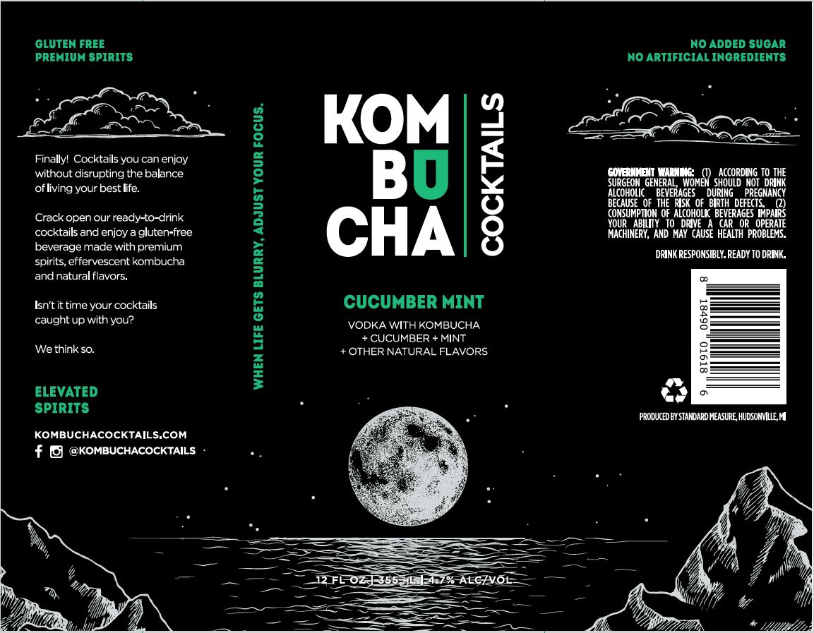 TABC label artwork for Kombucha Cocktails Cucumber Mint Vodka