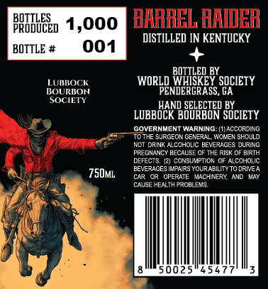 TABC label artwork for Barrel Raider Kentucky Straight Bourbon 16 YO