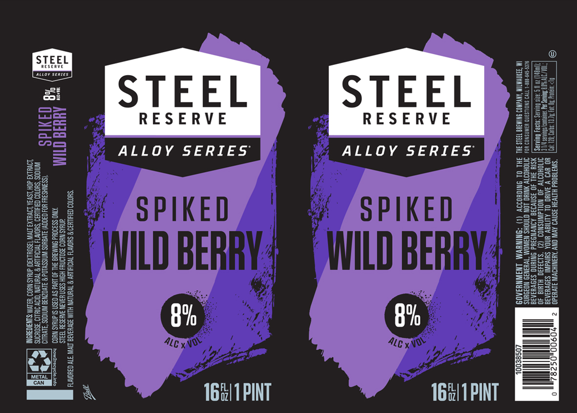 TABC label artwork for Steel Reserve Spiked Wild Berry