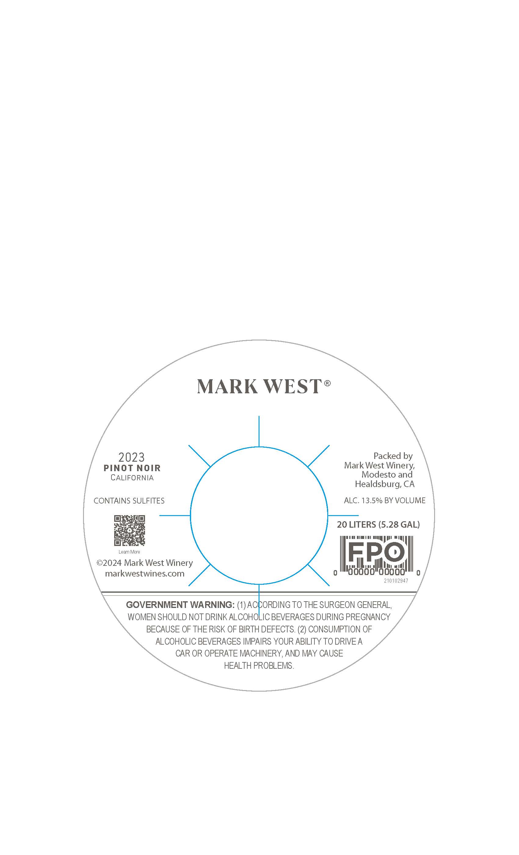 TABC label artwork for Mark West Pinot Noir California