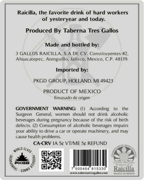 TABC label artwork for El Acabo Plata