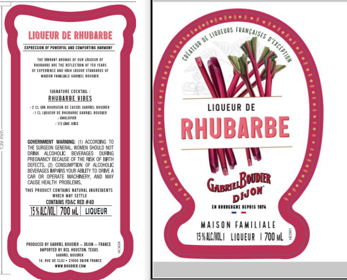TABC label artwork for GABRIEL BOUDIER DIJON RHUBARBE
