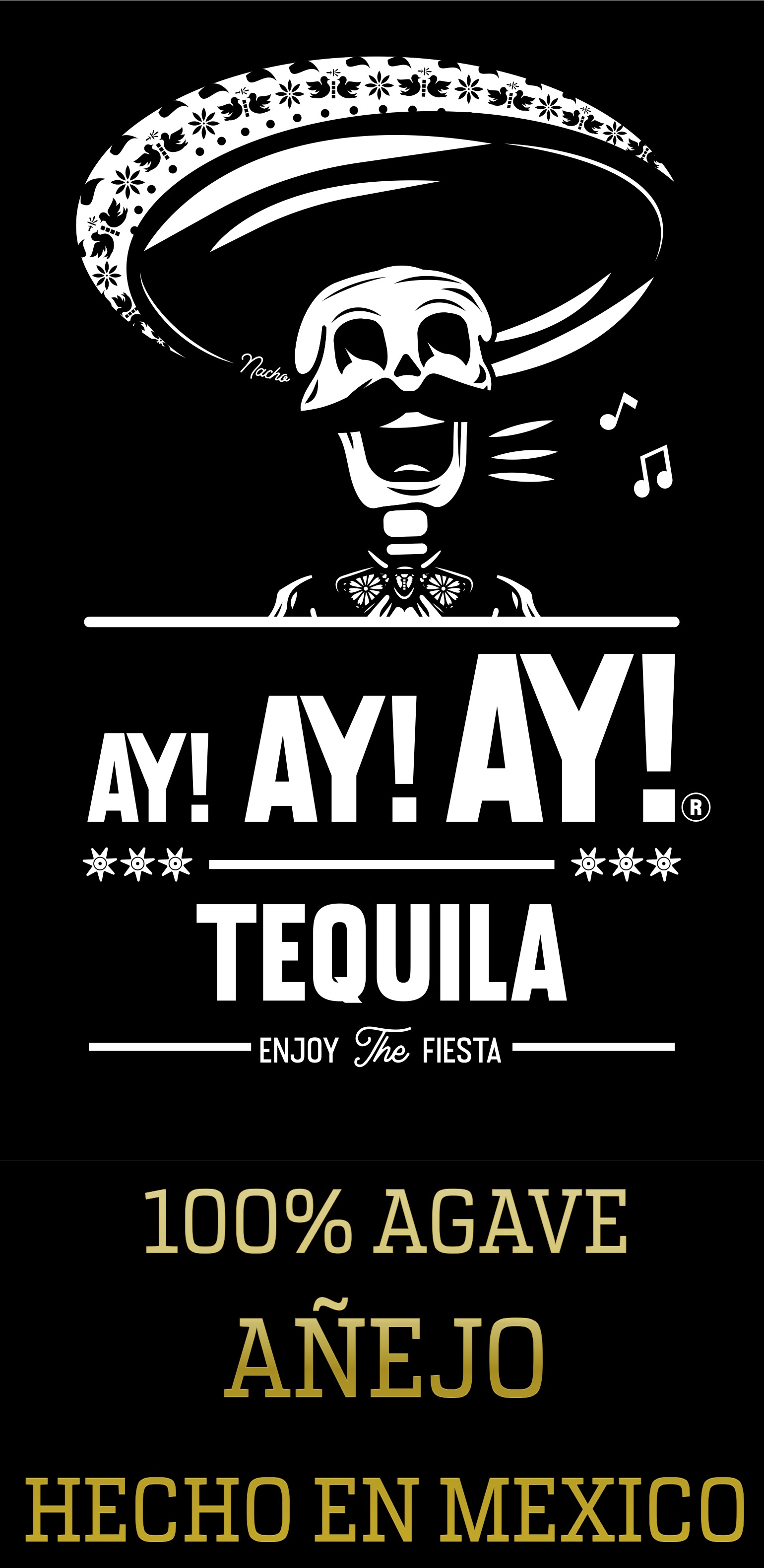 TABC label artwork for AY! AY! AY! AÑEJO