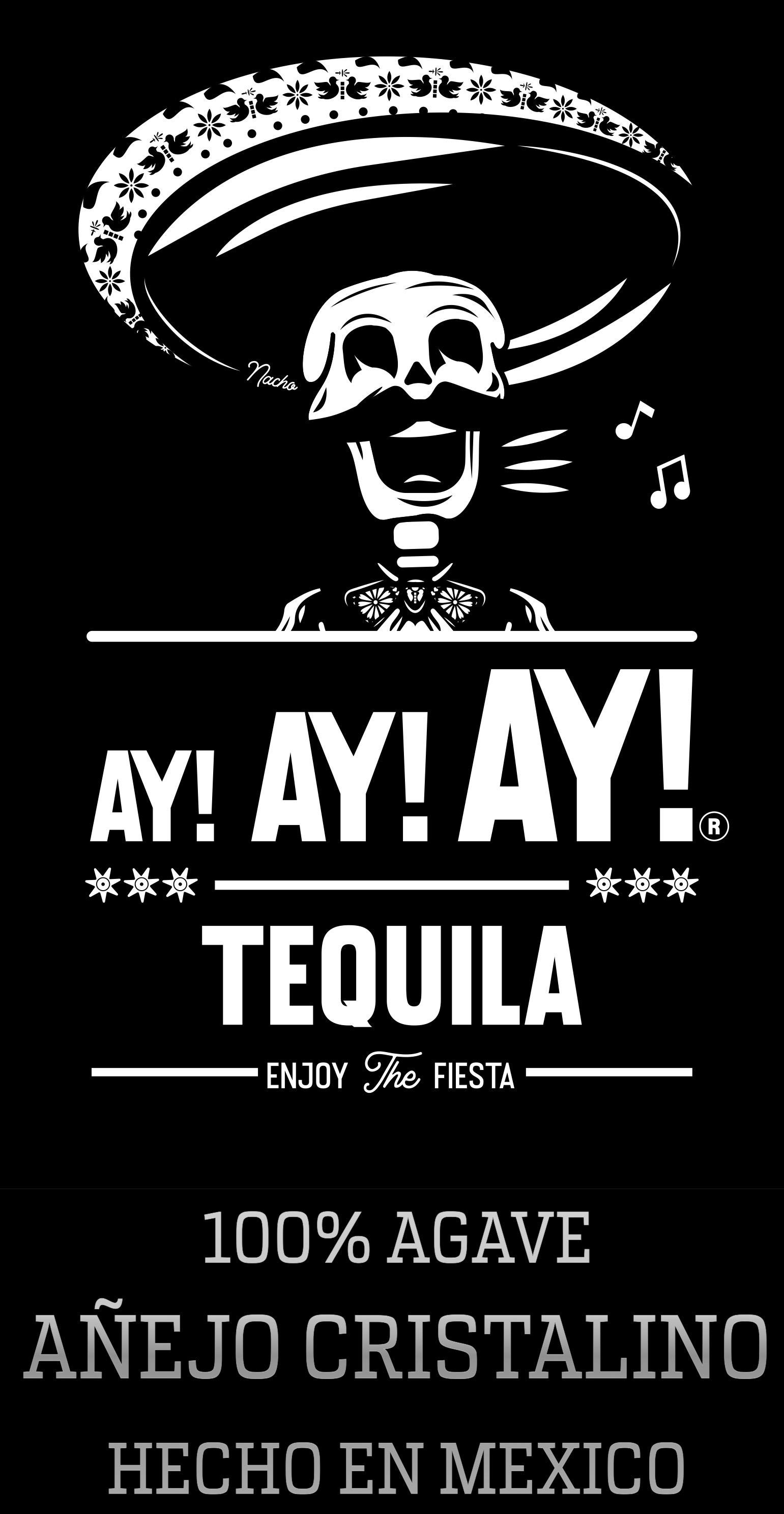 TABC label artwork for AY! AY! AY! AÑEJO CRISTALINO