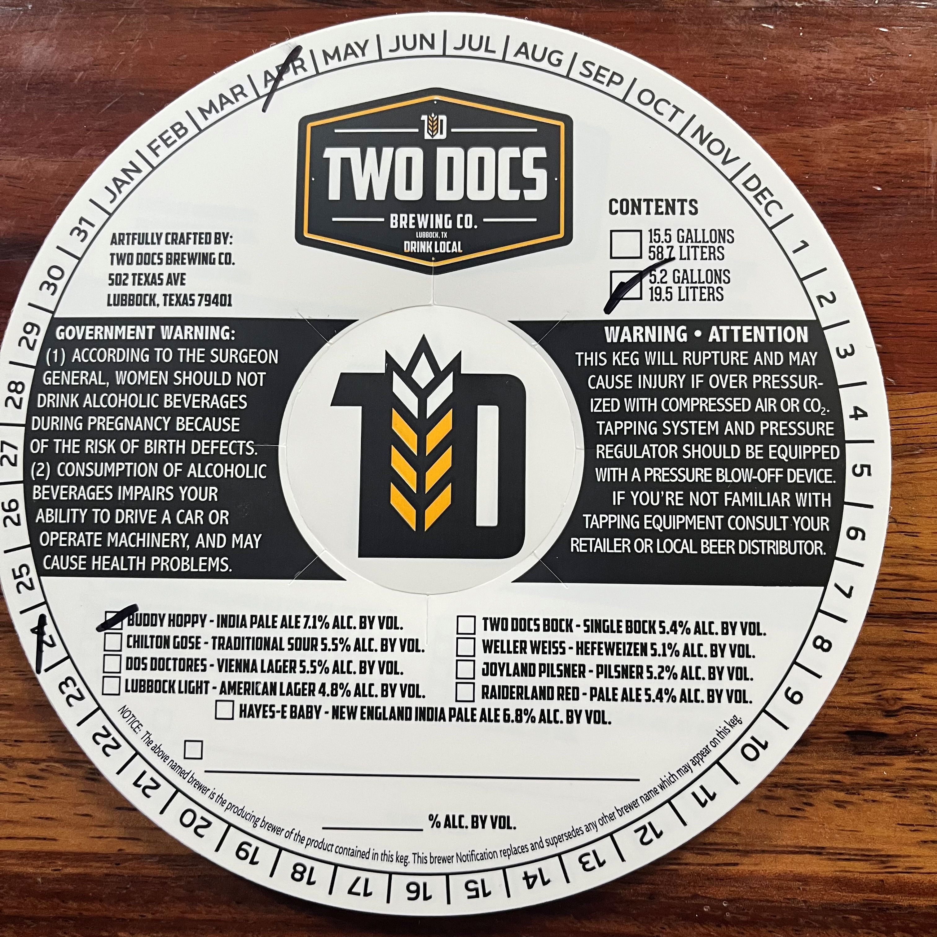 TABC label artwork for Buddy Hoppy