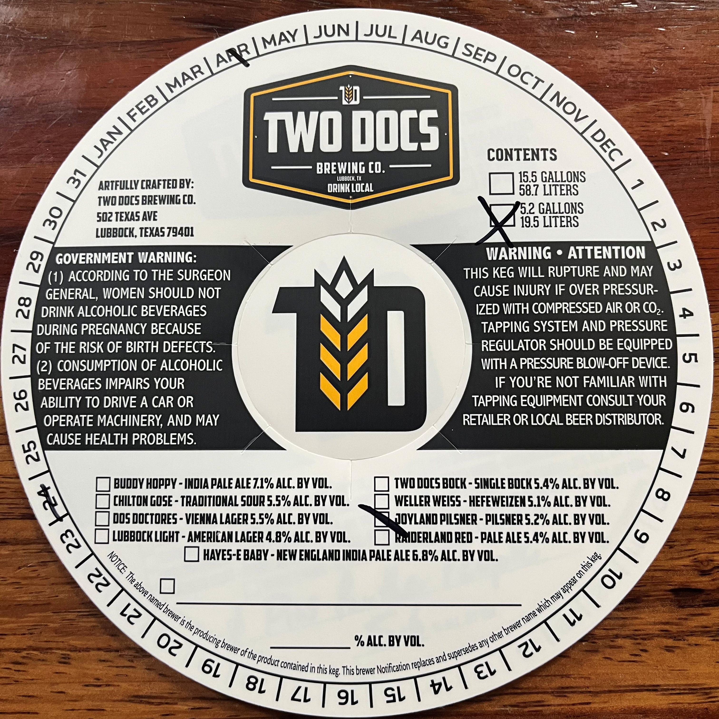 TABC label artwork for Joyland Pilsner