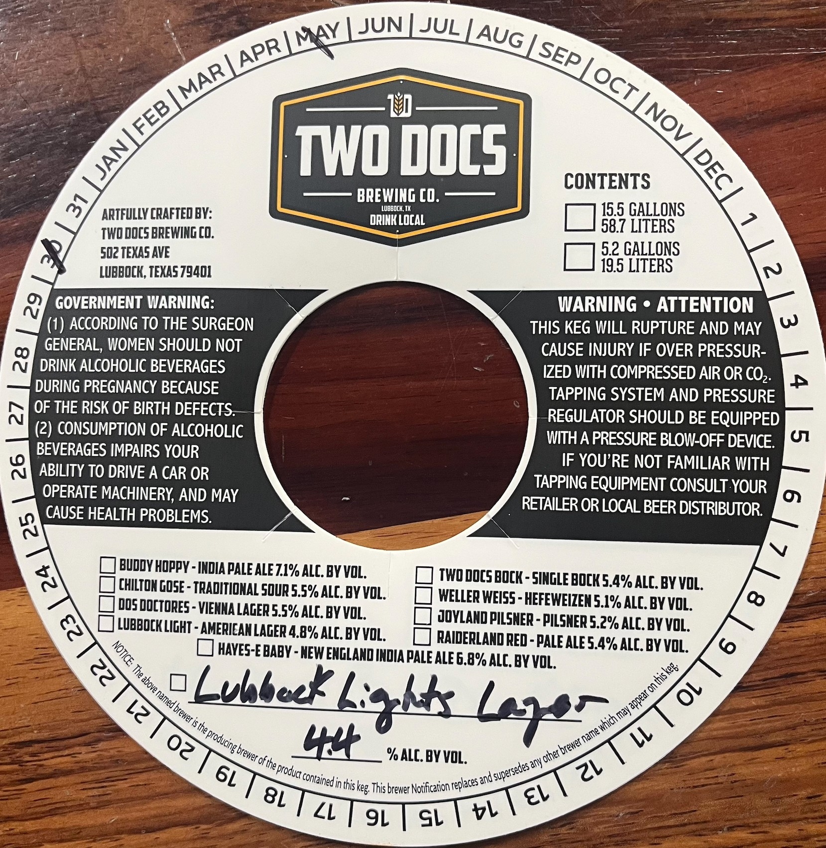TABC label artwork for Lubbock Lights