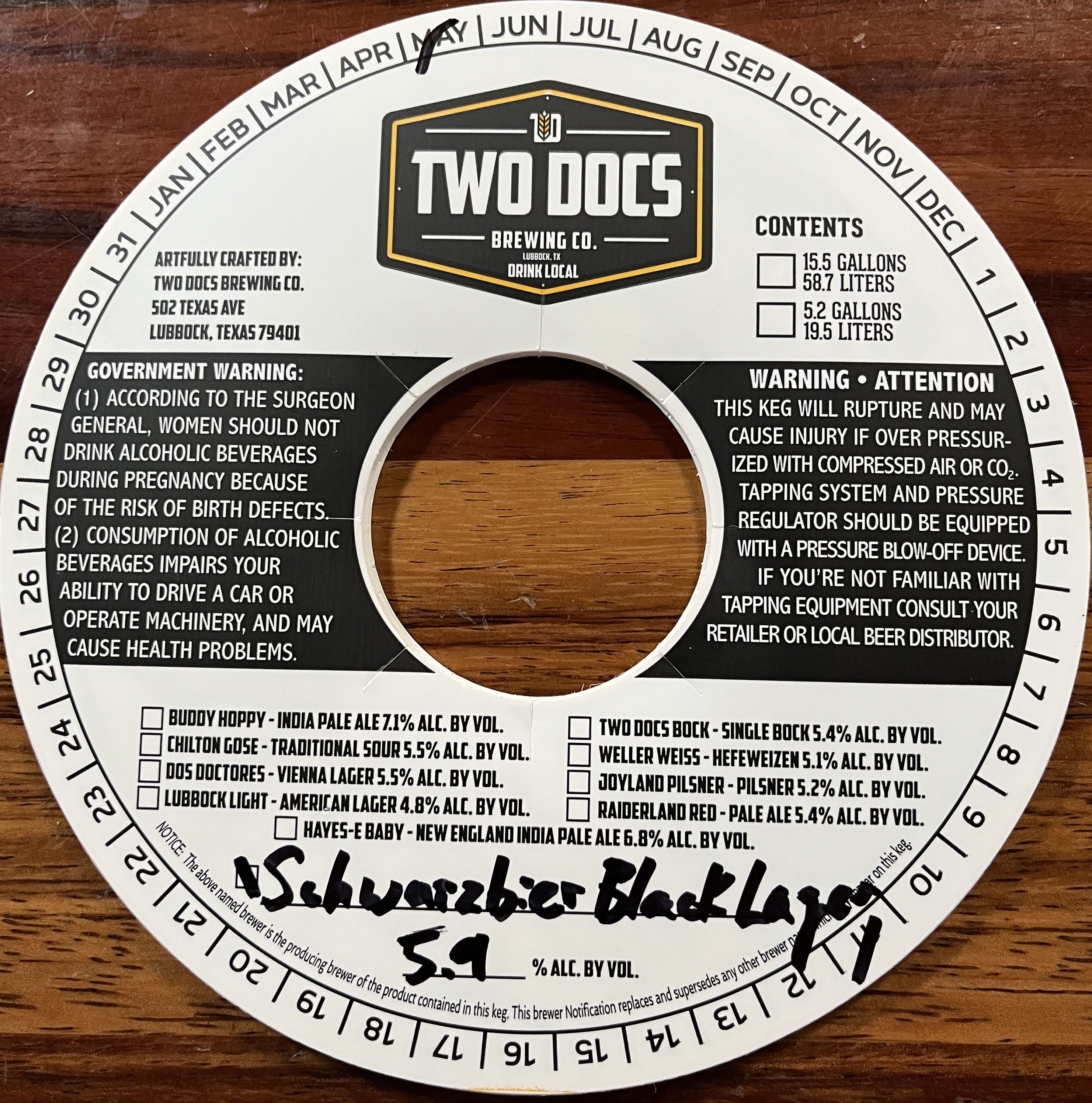 TABC label artwork for Schwarzbier