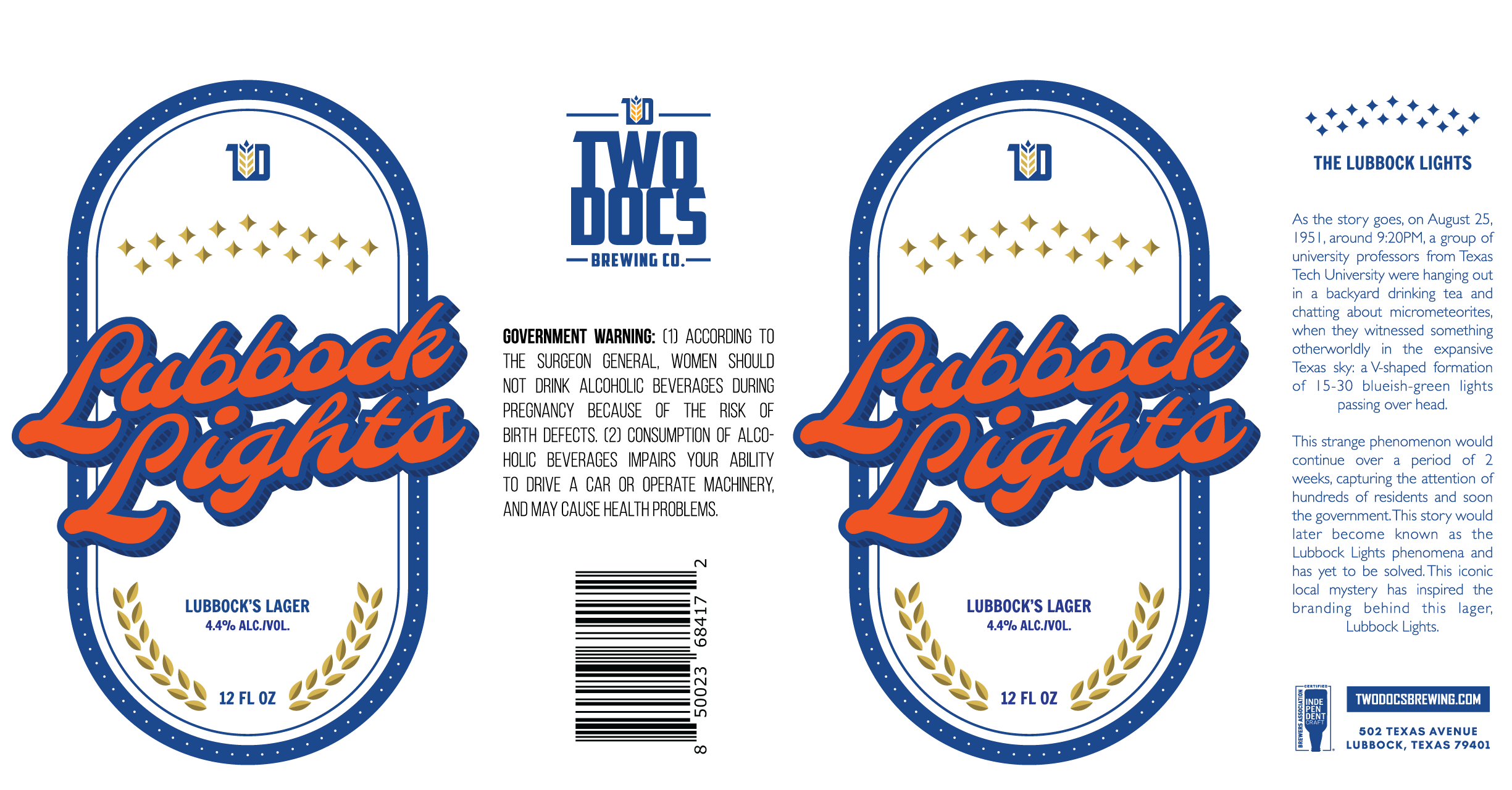 TABC label artwork for Lubbock Lights