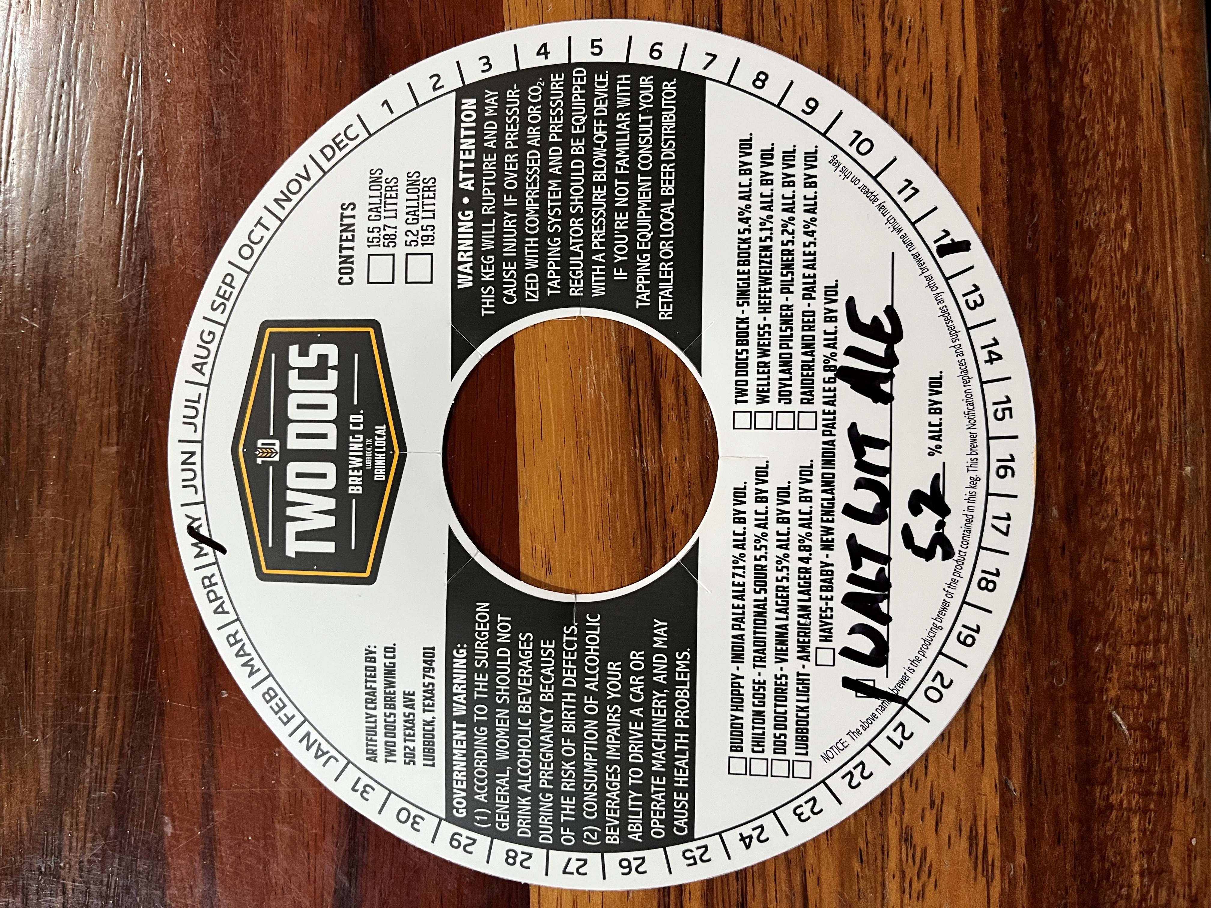 TABC label artwork for Walt Wit
